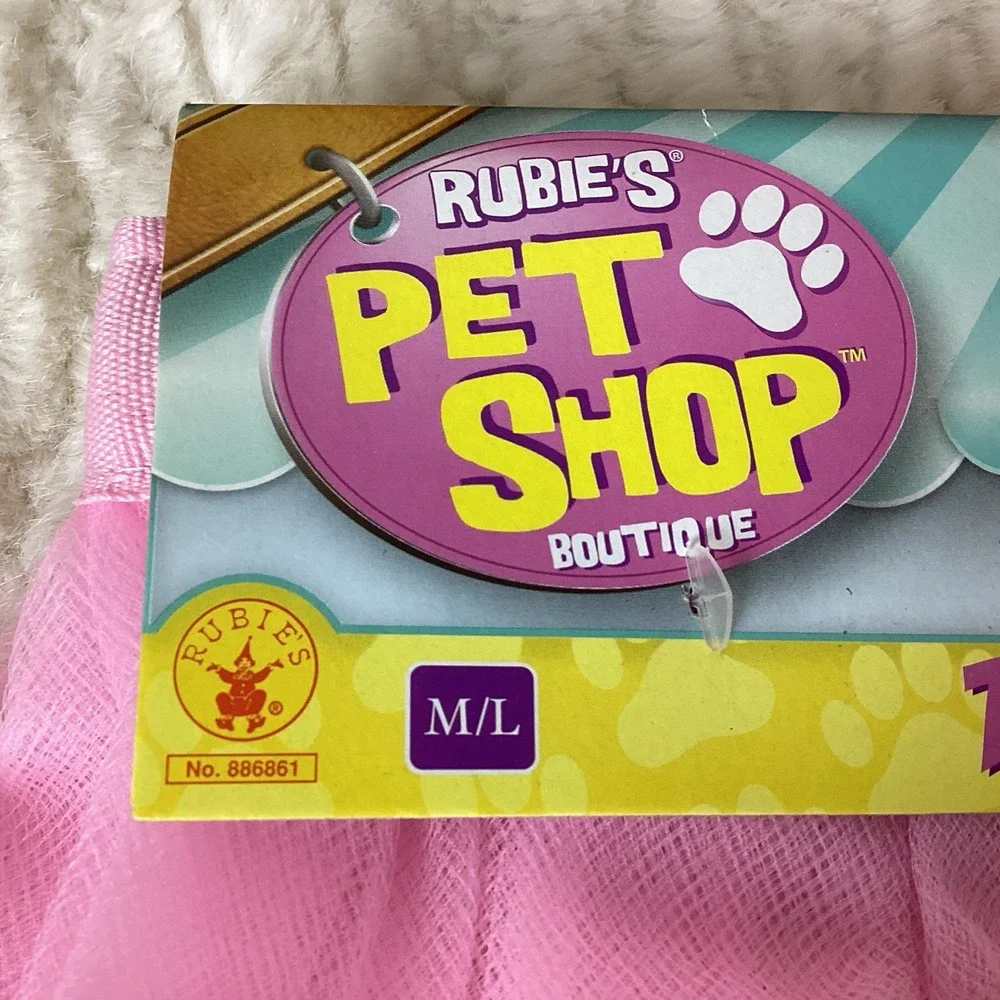 Pink Pet Costume Lot by Rubie's, Medium/Large Tutu Cape Crown Wig Dog Dress Up